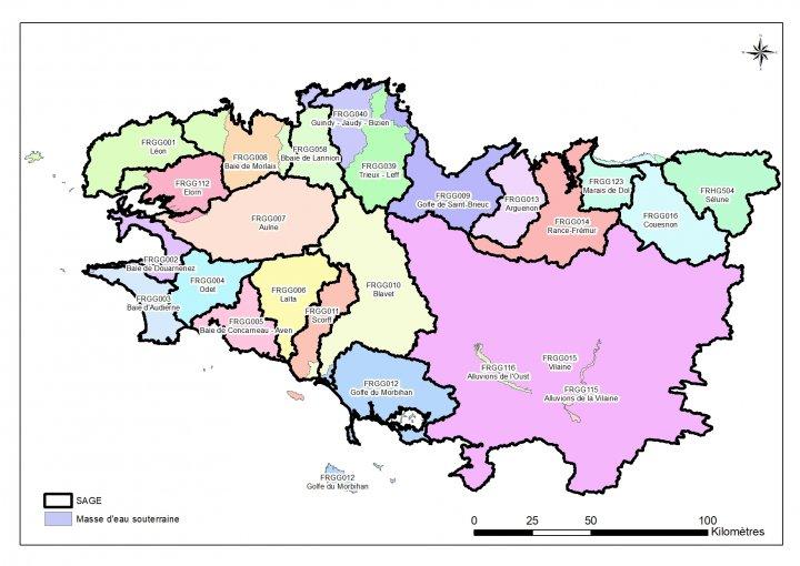Correspondance entre SAGE et masses d’eau souterraines
