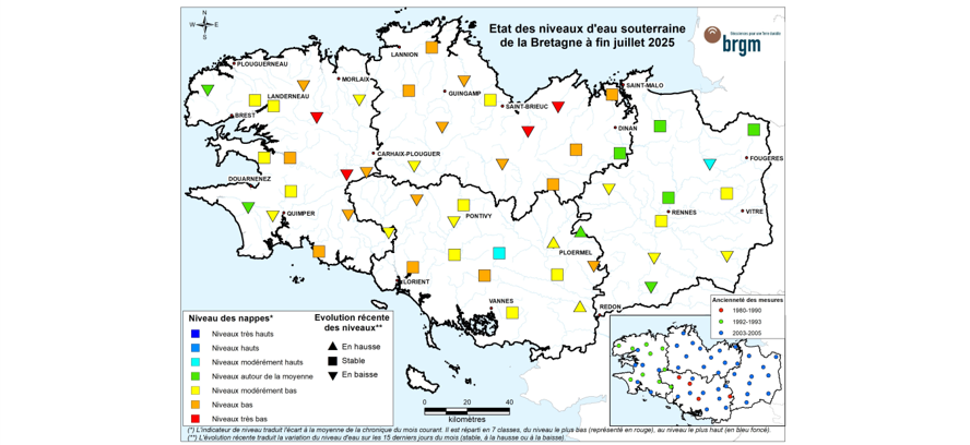 Bulletin situation nappe Bretagne fin juillet 2025