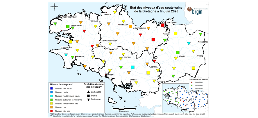 Bulletin situation nappe Bretagne fin juin 2025