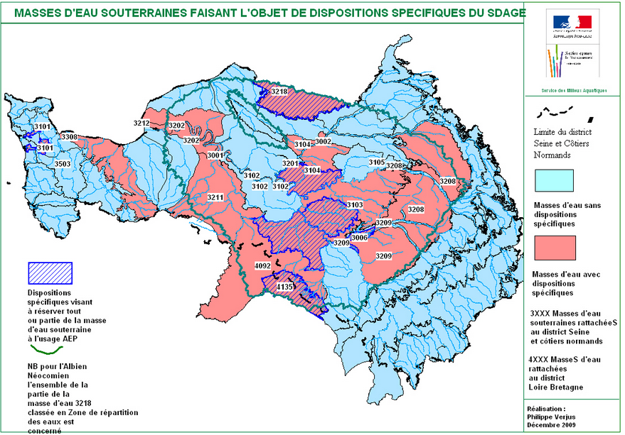 Masses d'eau faisant l'objet d'une gestion spécifique 