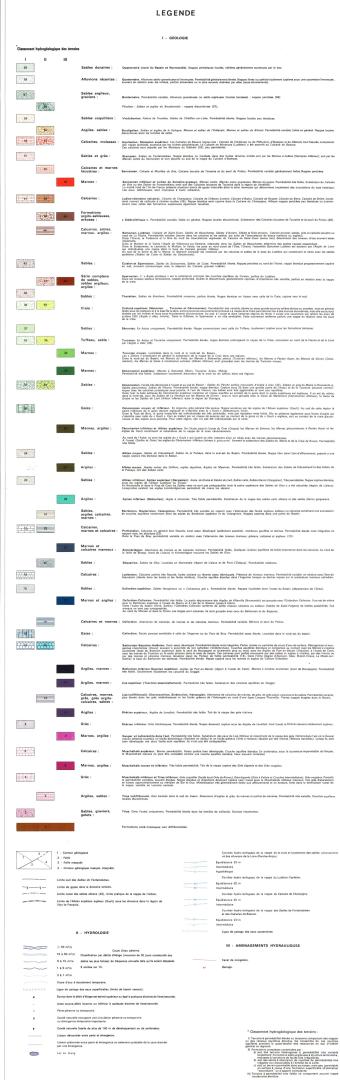 Légende de la carte hydrogéologique au 1/500 000 du bassin Seine-Normandie