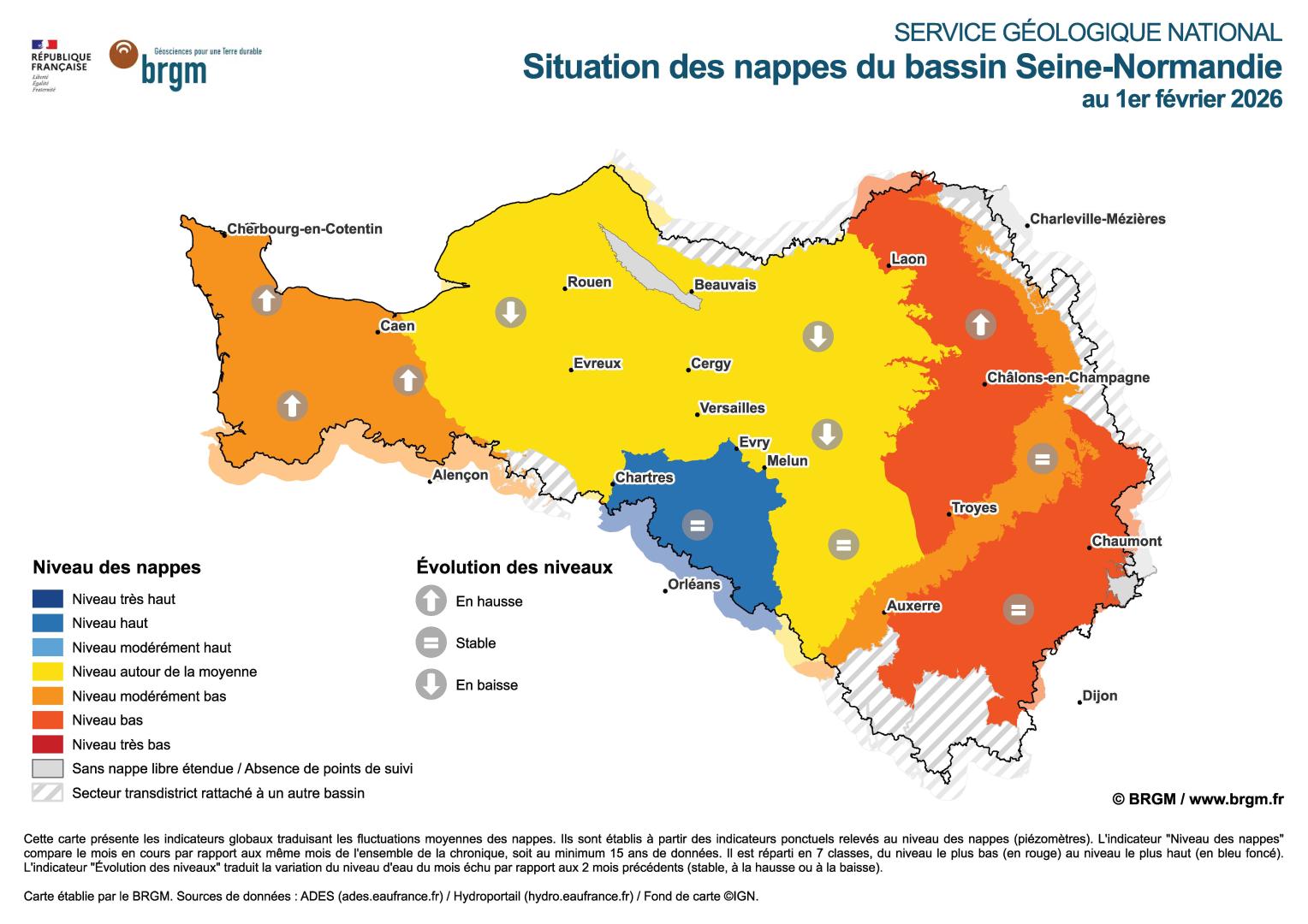 Bulletin de Situation Hydrogéologique du bassin Seine-Normandie - 1er février 2026