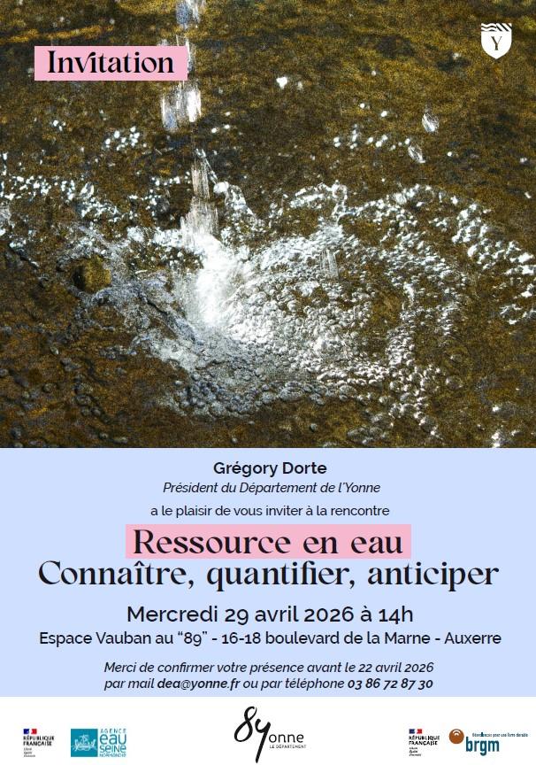 Invitation à la rencontre Ressource en eau : connaître, quantifier, anticiper