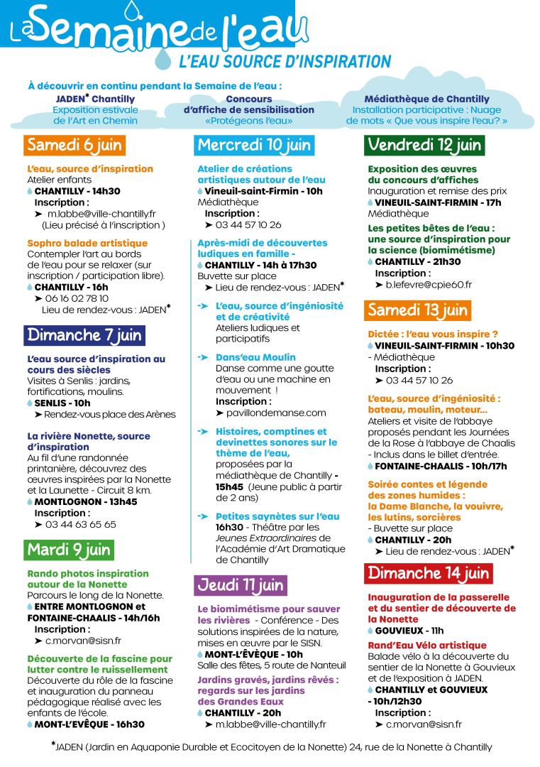 Flyer - Semaine de l'eau - SAGE de la Nonette - Programme